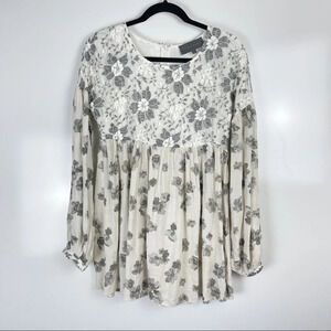 Sunday in Brooklyn Floral Linen Blend Tunic Sz S